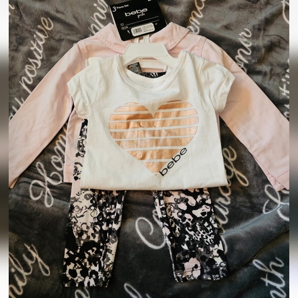 Toddler Girls 3pc Bebe jacket and pants set - Picture 2 of 2